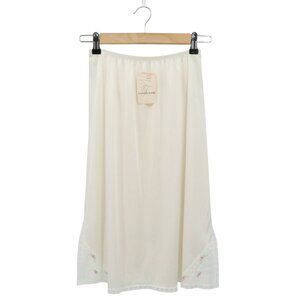 NWT Vintage Vanity Fair Off-White Lace Trim Half Slip S